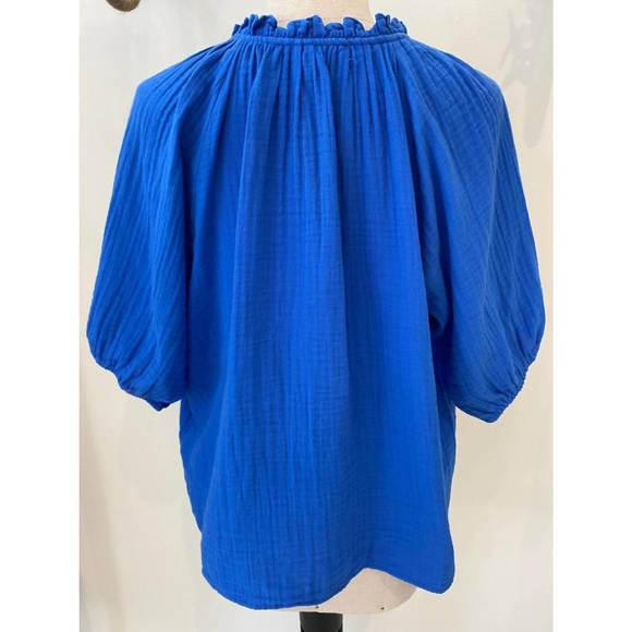 NEW ELLIOTT LAUREN gauze top in marine - Picture 2 of 2